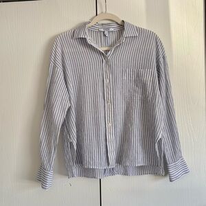 10 Crosby Derek Lam Blue and White Striped Shirt